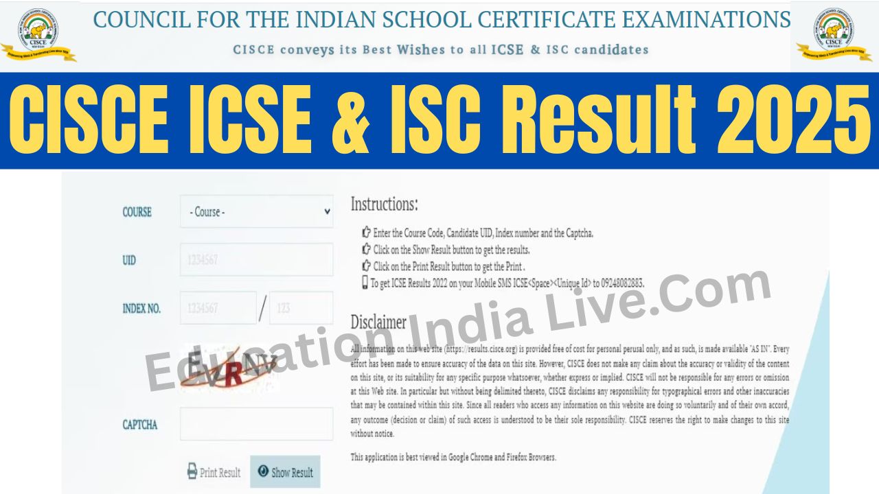 CISCE ICSE & ISC Result 2025