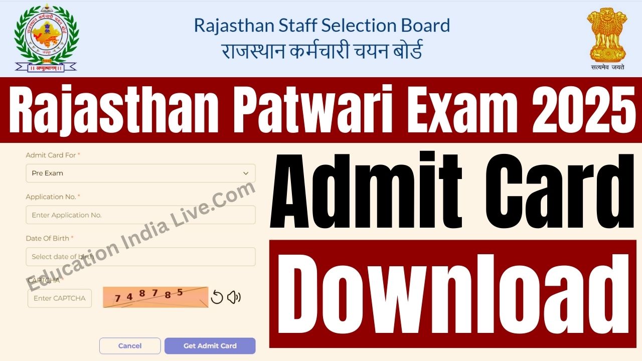 Rajasthan Patwari Admit Card 2025 Download