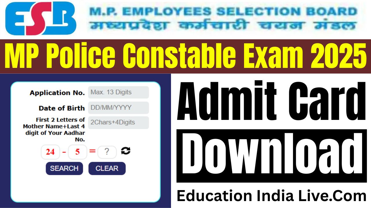 MP Police Constable Admit Card 2025 Download
